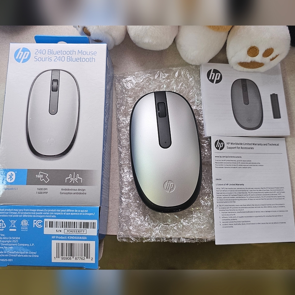 HP Bluetooth Mouse 240 - Sleek Silver Design